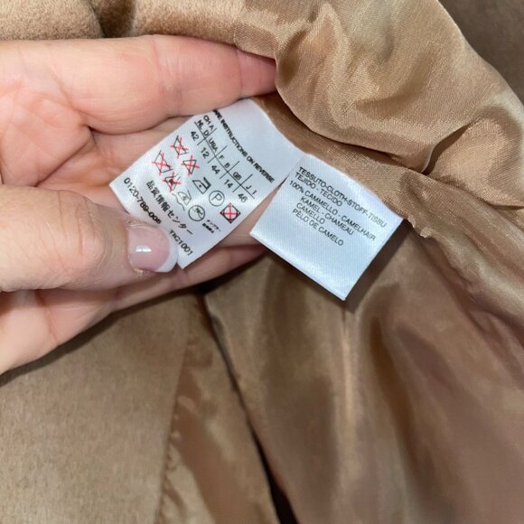 Max Mara Womens 100% Camel Hair Pant Suit Size 12 Corda Relaxed Classic - Picture 13 of 16